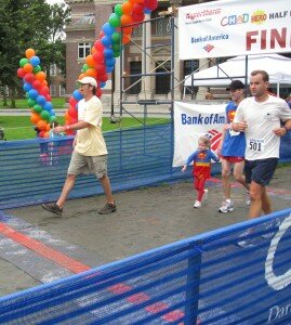 Gaelan "Able to Leap Buildings In A Single Bound" Brown Completing the Race