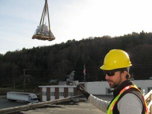 Brian directing the crane